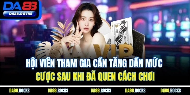 Hội viên tham gia cần tăng dần mức cược sau khi đã quen cách chơi