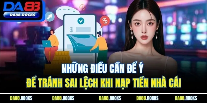 Những điều cần để ý để tránh sai lệch khi nạp tiền nhà cái