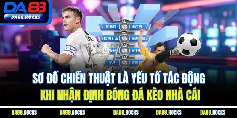 Sơ đồ chiến thuật là yếu tố tác động khi nhận định bóng đá kèo nhà cái